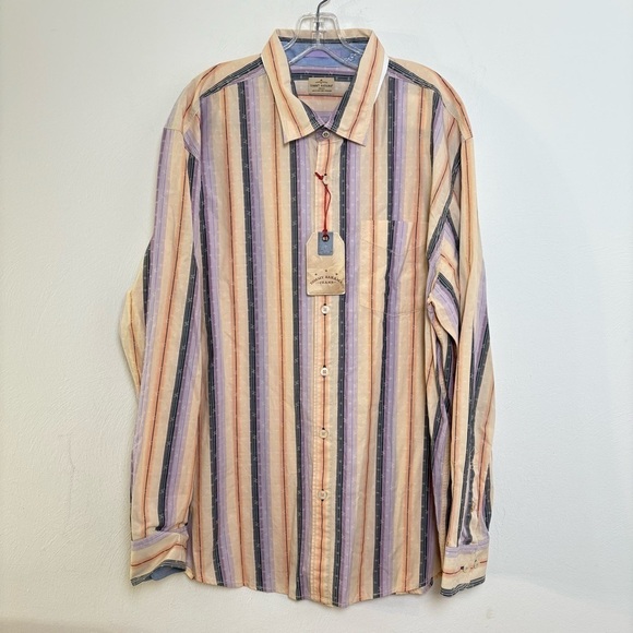 TOMMY BAHAMA Jeans Bars Stripes Sunburst Cotton L/S Button Down Shirt XXL NWT - Picture 2 of 15